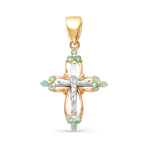 Крест из комбинированного золота Артикул 8-294-01