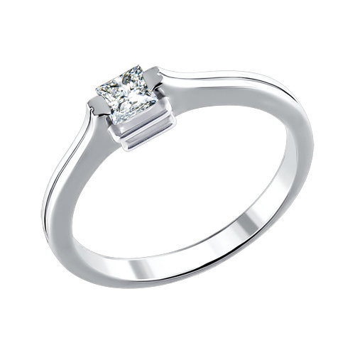 Помолвочное кольцо из белого золота с бриллиантом Артикул 1010315