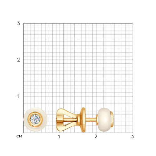 Серьги-пусеты из золота с бриллиантами Артикул 6025014