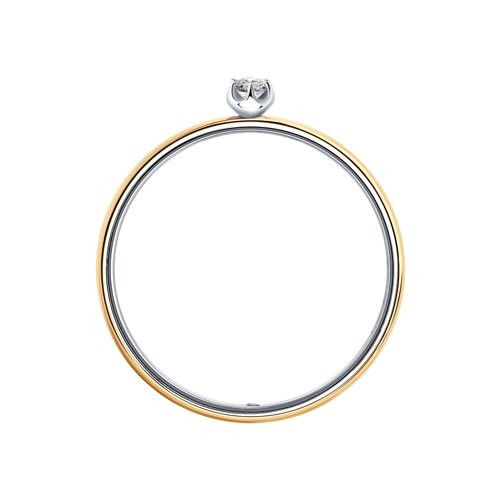 Кольцо из комбинированного золота с бриллиантами Артикул 1014109-01