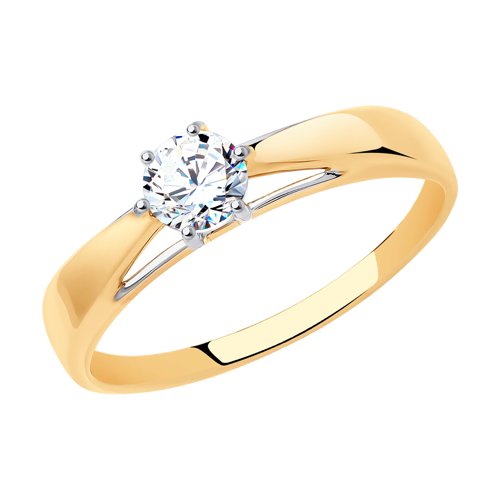 Помолвочное кольцо из золота с фианитом Артикул 017494