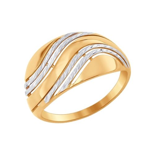 Кольцо из золота с алмазной гранью Артикул 017100