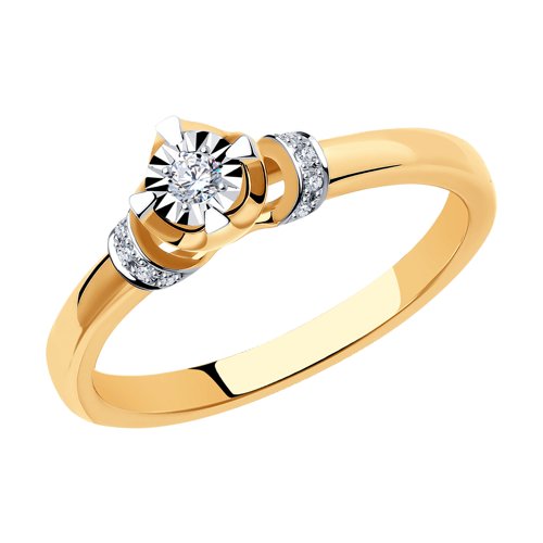 Помолвочное кольцо из золота с бриллиантами Артикул 1011074