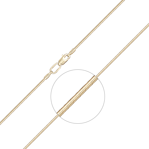Цепь плетения "Снейк" из золота Артикул 21-1012-030-1130-17