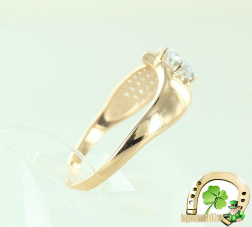 Золотое кольцо с фианитами Артикул 17402