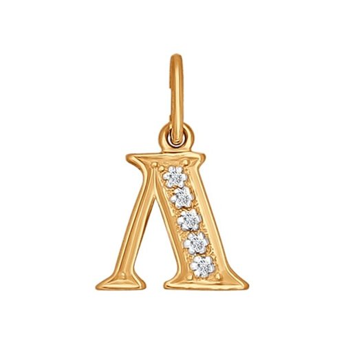 Подвеска-буква из золота с фианитами Артикул 031097