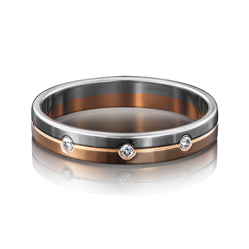 Обручальное кольцо из комбинированного золота с фианитами Артикул 01-3507-00-401-1111-21
