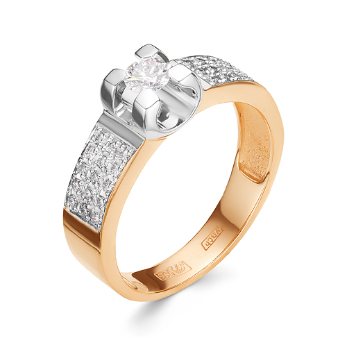 Помолвочное кольцо из золота с бриллиантами
 Артикул 1-335-10