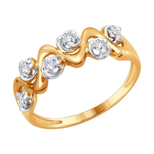 Золотое кольцо "Волна" Артикул 1011562
