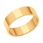 Кольцо обручальное из красного золота без вставок