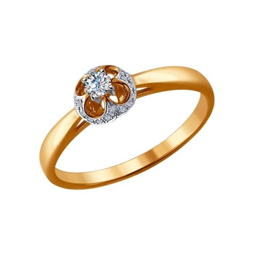 Кольцо из комбинированного золота с бриллиантами Артикул 1011458