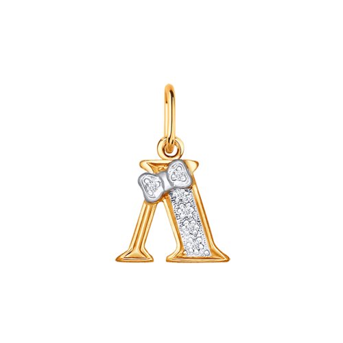 Подвеска-буква из золота с фианитами Артикул 030658