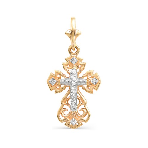 Крест из комбинированного золота Артикул 3136-100