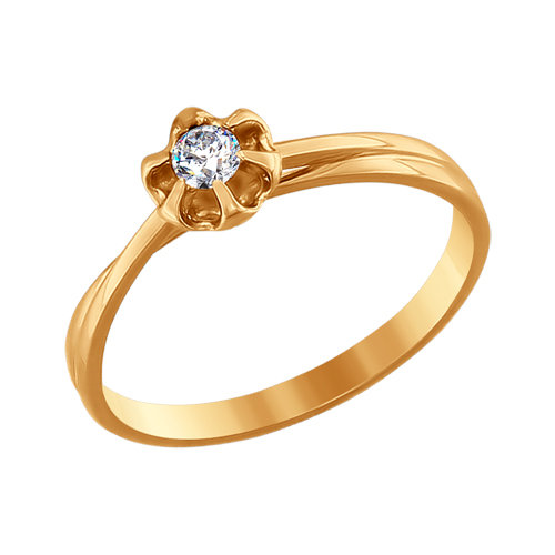 Золотое кольцо с фианитами SOKOLOV Артикул 81010155