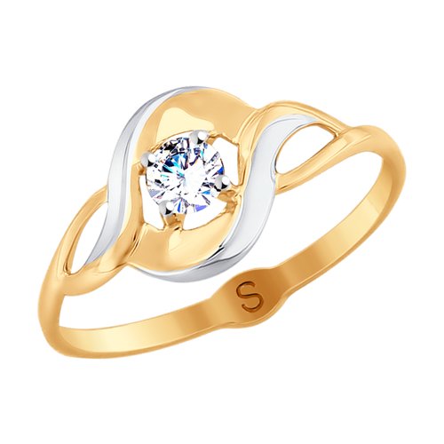 Кольцо из золота с фианитом Артикул 018027