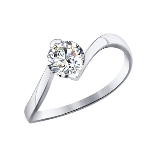 Помолвочное кольцо из белого золота со Swarovski Zirconia Артикул 81010220