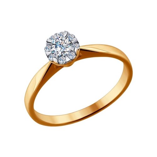 Помолвочное кольцо из золота с бриллиантами Артикул 1011446