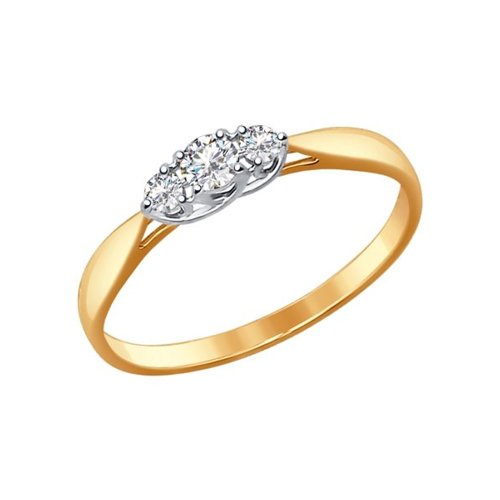 Помолвочное кольцо из золота с бриллиантами Артикул 1011502