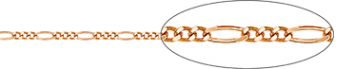 Цепь плетения "Фигаро" из золота Артикул 205001Ф1-3