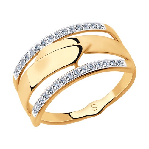 Кольцо из золота с фианитами Артикул 018231