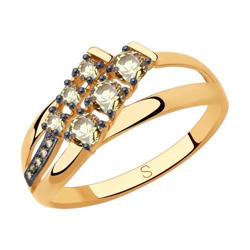 Кольцо из золота с жёлтыми Swarovski Zirconia Артикул 81010443