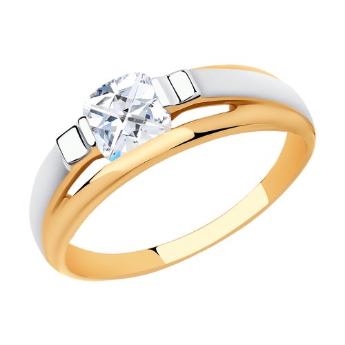 Кольцо из золота с родированием со Swarovski Zirconia Артикул 81010530