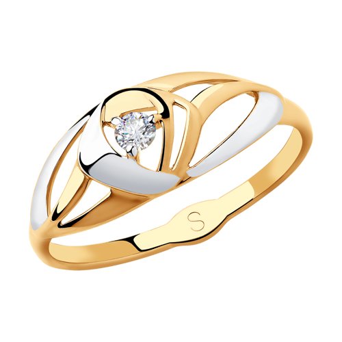 Кольцо из золота с фианитом Артикул 018144