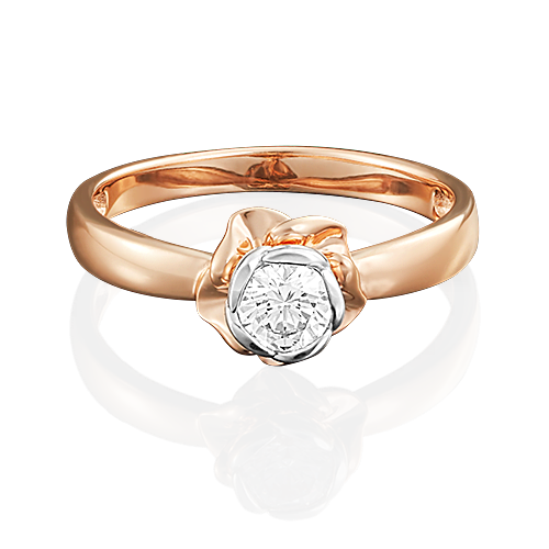Помолвочное кольцо из золота с фианитом Артикул 01-4976-00-501-1110-38