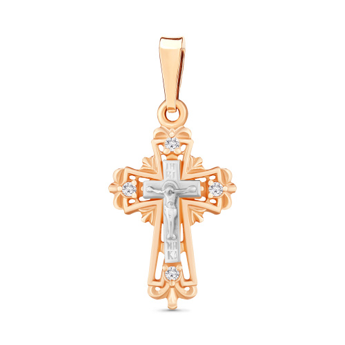 Крест из золота от бренда «Аквамарин» Артикул 20472