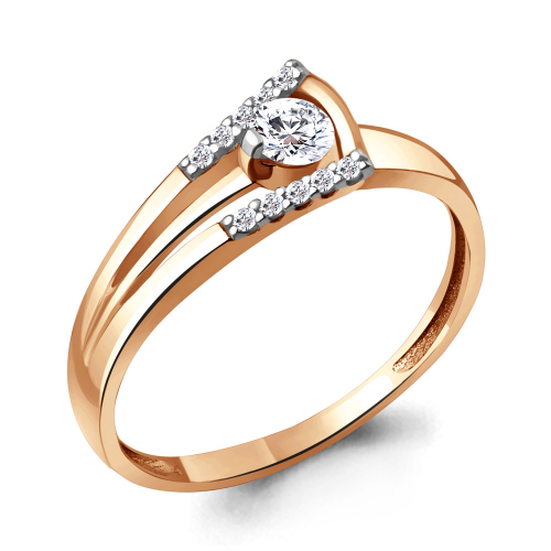 Золотое кольцо AQUAMARINE Артикул 66357А