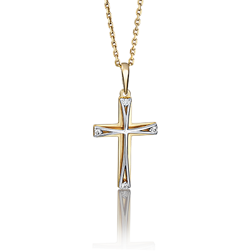Крест из комбинированного золота Артикул 03-2735-00-401-1121-03