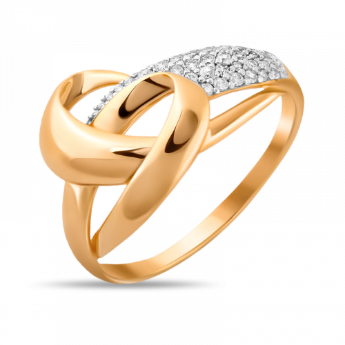 Золотое кольцо с фианитами Артикул 01-114631