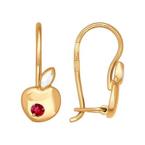 Золотые серьги в форме яблочек Артикул 025257