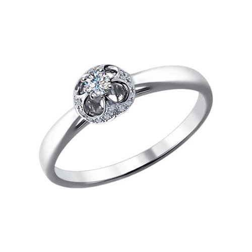 Помолвочное кольцо из белого золота с бриллиантами Артикул 1011463