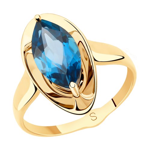 Кольцо из золота с синим топазом Артикул 715529