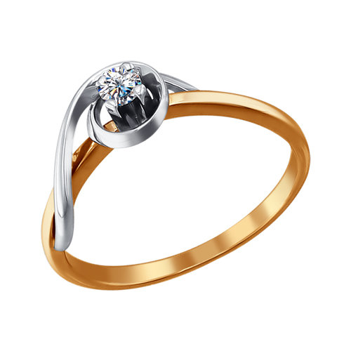 Золотое помолвочное кольцо с бриллиантом Артикул 1010177