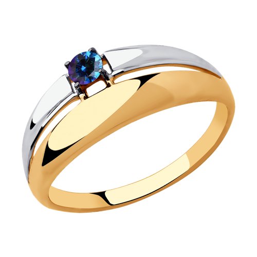 Кольцо из золота с синим Swarovski Zirconia Артикул 81010446