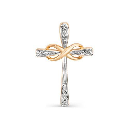 Крест из комбинированного золота Артикул 3823-100