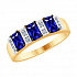 Кольцо из золота с бриллиантами и синими корунд (синт.) Артикул 6012122