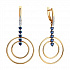 Серьги из золота с бесцветными и синими Swarovski Zirconia Артикул 81020452