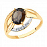 Кольцо из золота с раухтопазом и фианитами Артикул 716019