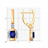 Серьги из золота с бриллиантами и синими корунд (синт.) Артикул 6022124