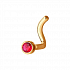 Пирсинг в нос из золота с красным фианитом Артикул 060119
