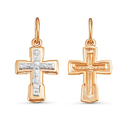 Крест из комбинированного золота от бренда «Дельта»