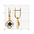 Серьги из золота с бесцветными и чёрными бриллиантами Артикул 7020057