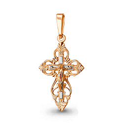 Крест из комбинированного золота от бренда «Аквамарин»