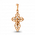 Крест из комбинированного золота от бренда «Аквамарин» Артикул 10339