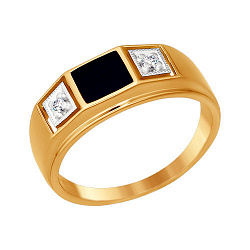 Кольцо Печатка из золота от бренда «Sokolov»