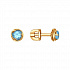 Серьги-пусеты из золота с голубыми топазами Артикул 724585