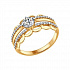 Кольцо из золочёного серебра с фианитами Артикул 93010633